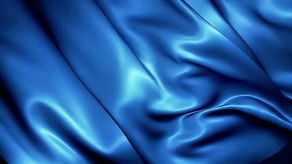 Aufkleber - Flowing Royal Blue Silk Fabric Animation with Light and Shadow Effects