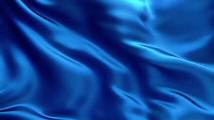 Aufkleber - Abstract Blue Silk Fabric Flowing Gently in a Seamless Loop Animation