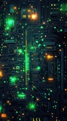 Poster - Abstract Circuit Board: Digital Technology and Futuristic Design