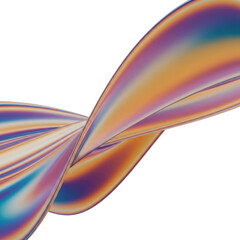 Poster - Abstract iridescent wave flow design element isolated on transparent background