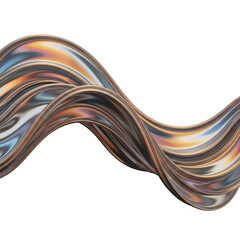 Poster - Abstract metallic wave flowing design element isolated on transparent background