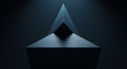 Poster - A black pyramid shape is shown in a dark background