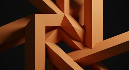 Poster - A close up of a piece of art made of orange blocks