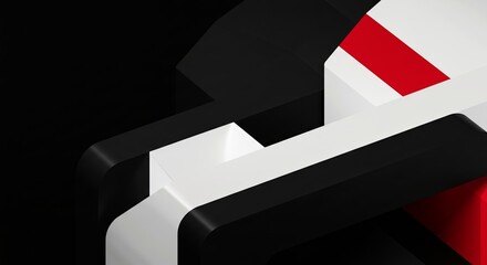 Poster - A black and white image of a car with a red stripe
