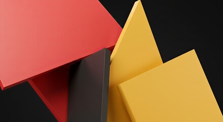 Poster - A series of squares in red, yellow and black