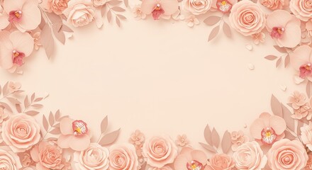 Poster - A pink flowery border with a white background