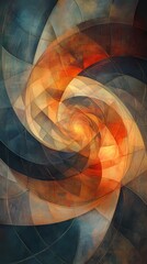 Poster - digital technology blue orange lines illustration poster background