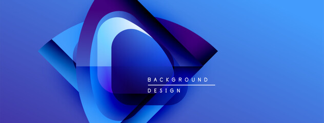 Aufkleber - Abstract blue design features layered shapes, gradients. Text reads background design. Modern, dynamic visual composition.