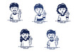 © Bvrgvndy - line art of people for teaching in class and learning  vector set4