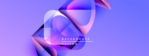 Poster - Abstract fluid shapes, vibrant purple hues, dynamic composition. Modern design elements create visual interest. Background suggests technology, innovation.