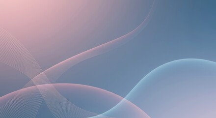 Poster - Abstract background with smooth flowing blend of pink and blue colors and subtle linear waves. Modern futuristic clean design for banner.