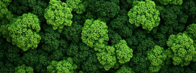 Aufkleber - Lush green abstract texture of clustered spheres, reminiscent of a dense forest canopy or a microscopic view of cells.
