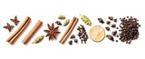 Different herbs isolated on a white background