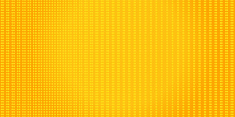 Poster - Halftone comic pattern. Yellow pop art background. Half tone texture with dots. Cartoon splash effect. Retro diagonal print with circles. Vector illustration. Geometric modern duotone cover.