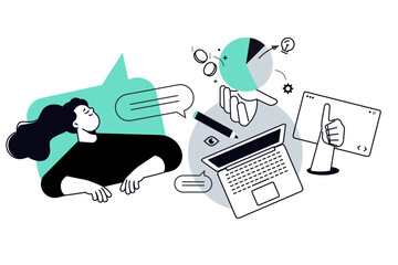 Fototapete - Online earnings. Vector illustration for web banner, social media banner, business presentation, marketing material.