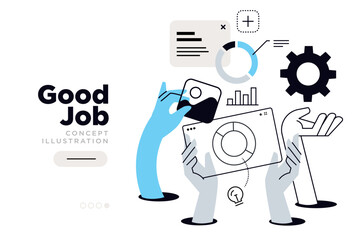 Fototapete - Good job. Vector illustration for website page design, web banner, social media banner, business presentation, marketing material.