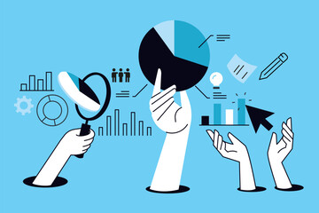 Fototapete - Planning and strategy. Vector illustration for web banner, social media banner, business presentation, marketing material.