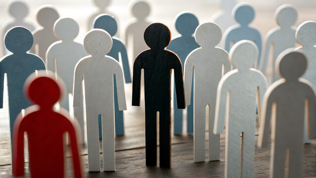 Autistic Adult Neurodivergent Sensory A group of paper figures with one red figure standing out among the rest.