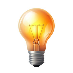Poster - glowing light bulb with orange hue, symbolizing creativity and ideas. This illustration captures essence of innovation and inspiration