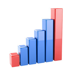 Poster - Increasing bar graph representing growth and progress in data analysis