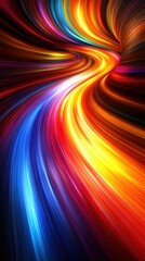 Poster - Vibrant Swirling Rainbow Tunnel of Light