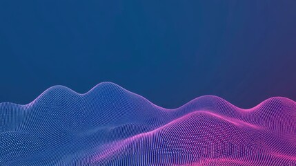 Poster - Data tunnel of glowing dots flowing toward the horizon over deep blue backdrop