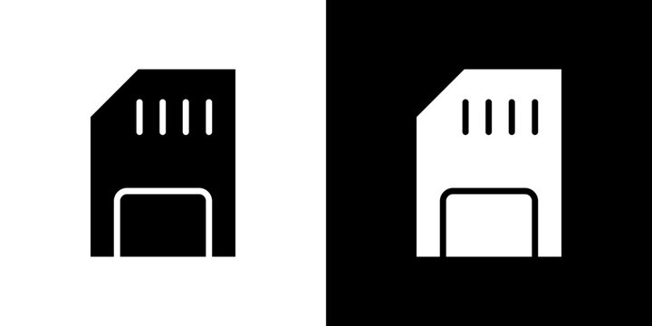 Memory card icon Vector in flat style. Collection silhouettes