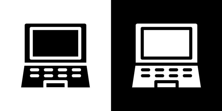 Laptop icon Vector in flat style. Collection silhouettes