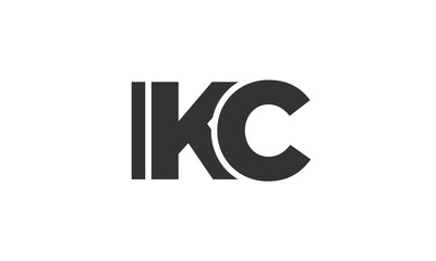 Poster - IKC logo design template with strong and modern bold text. Initial based vector logotype featuring simple and minimal typography. Trendy company identity.