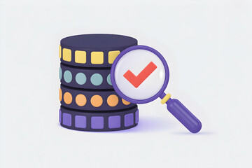 Poster - 3D Render Database Server Security Check Approved