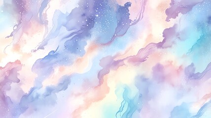 Wall Mural - pastel galaxy watercolor abstract art