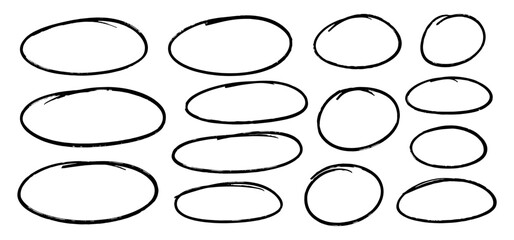 Poster - Set of Circle Highlight Marker Line Vector