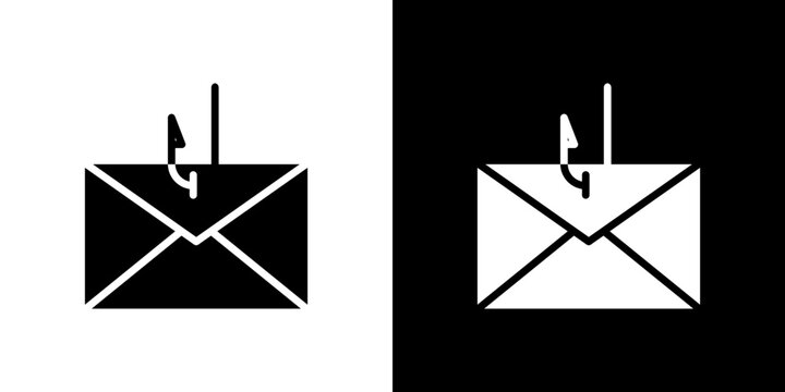 Email phishing icon Vector in flat style. Collection silhouettes