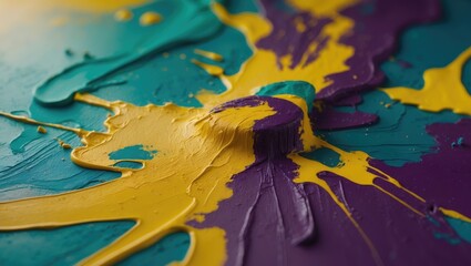 Poster - This picture displays an abstract painting with textured strokes and a variety of colors.