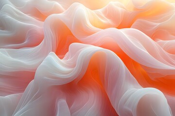 Poster - Abstract Orange and White Wave Pattern Background