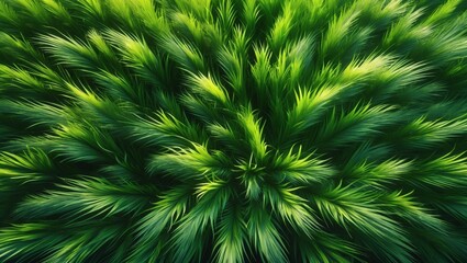 Poster - Lush green foliage in an abstract pattern. The image showcases a textured, vibrant close-up of verdant greenery
