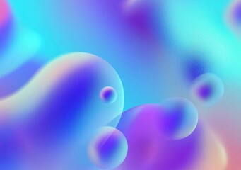 Aufkleber - Colorful gradient background with floating spheres creates a vibrant and surreal abstract composition