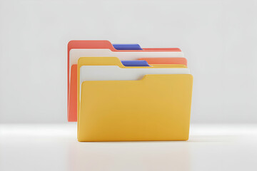 Poster - Stack of Colorful Folders on White Background