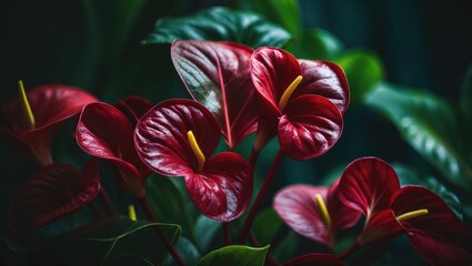 Wall Mural - Anthurium flower, gorgeous organic plant for scenery