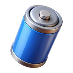 Aufkleber - 3d render of a blue battery icon isolated on transparent background