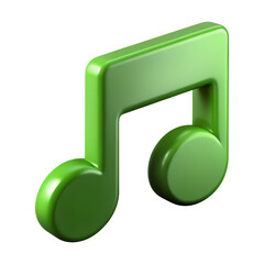 Aufkleber - 3d green music note icon isolated on transparent background