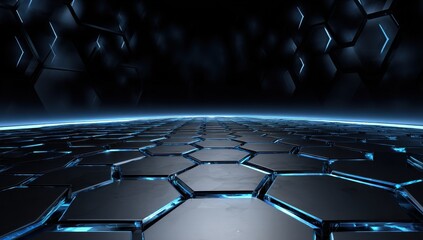 Fototapete - Futuristic Hexagon Pattern Background