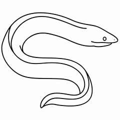 Poster - Detailed line drawing of an eel suitable for educational purposes and diverse design projects on a transparent background