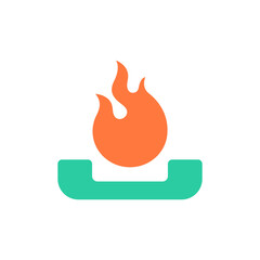 Poster - Fiery Communication: Modern hot-call icon with bright transparent background