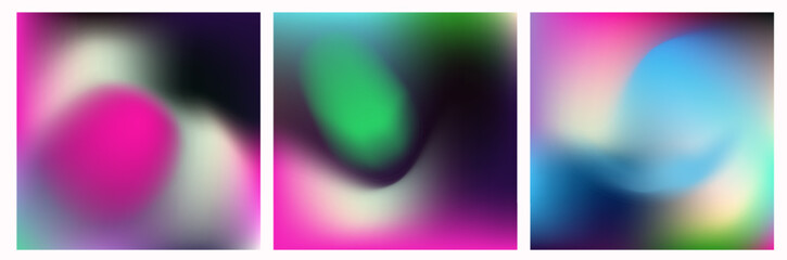 Poster - Abstract vector illustration featuring soft gradient shapes and blurred neon hues in a modern fluid style, reflecting the popular vibrant gradient trend of 2025.
