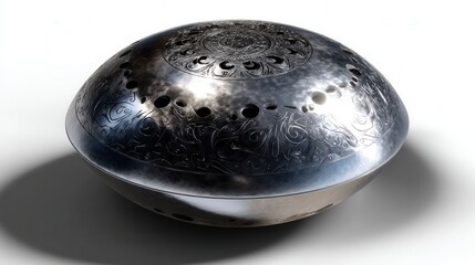 Aufkleber - A silver object with a pattern on it