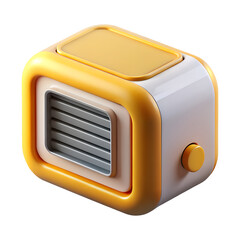 Aufkleber - Retro style yellow and white 3d radio icon isolated on transparent background