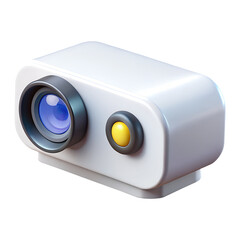 Aufkleber - White 3d render of a small action camera isolated on transparent background