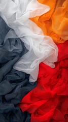 Poster - Abstract Colorful Fabric Drape with Red White and Blue Tones