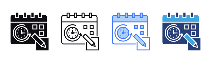 Poster - Reschedule icon sheet multiple style collection